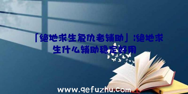 「绝地求生复仇者辅助」|绝地求生什么辅助稳定好用